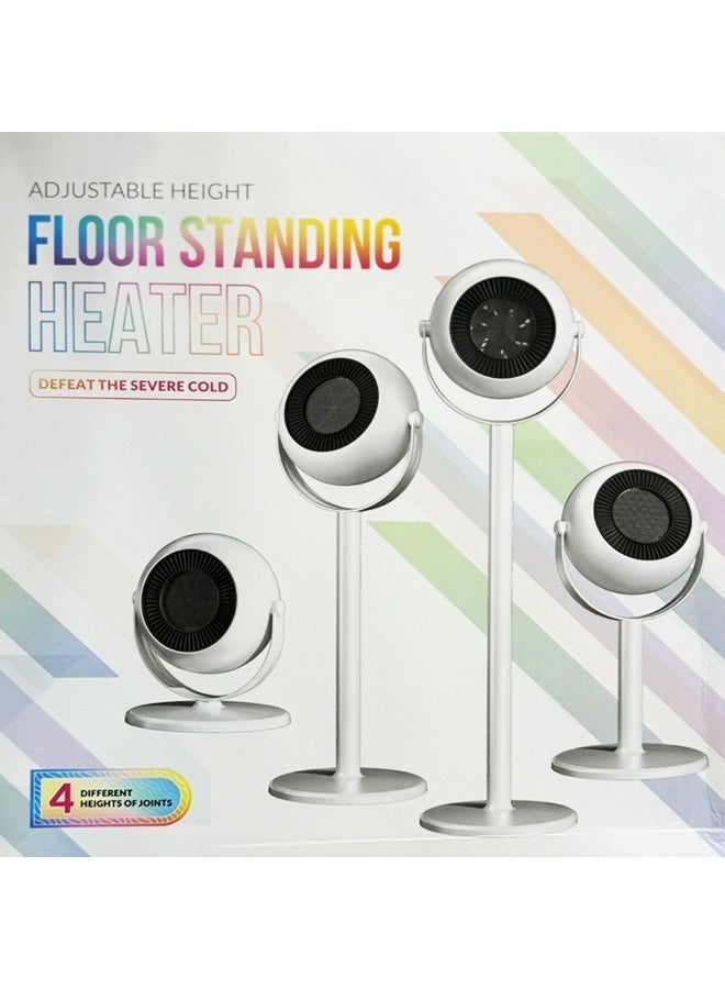 BlueFire Adjustable Height Floor Standing Fan Heater with European Plug, Portable Electric Space Heater, Silent Air Circulation Heating Fan, Non Rechargeable Home Heater for Bedroom Office Living Room, Modern White Design, Ideal for Autumn Winter and Back to School Season - Image 3